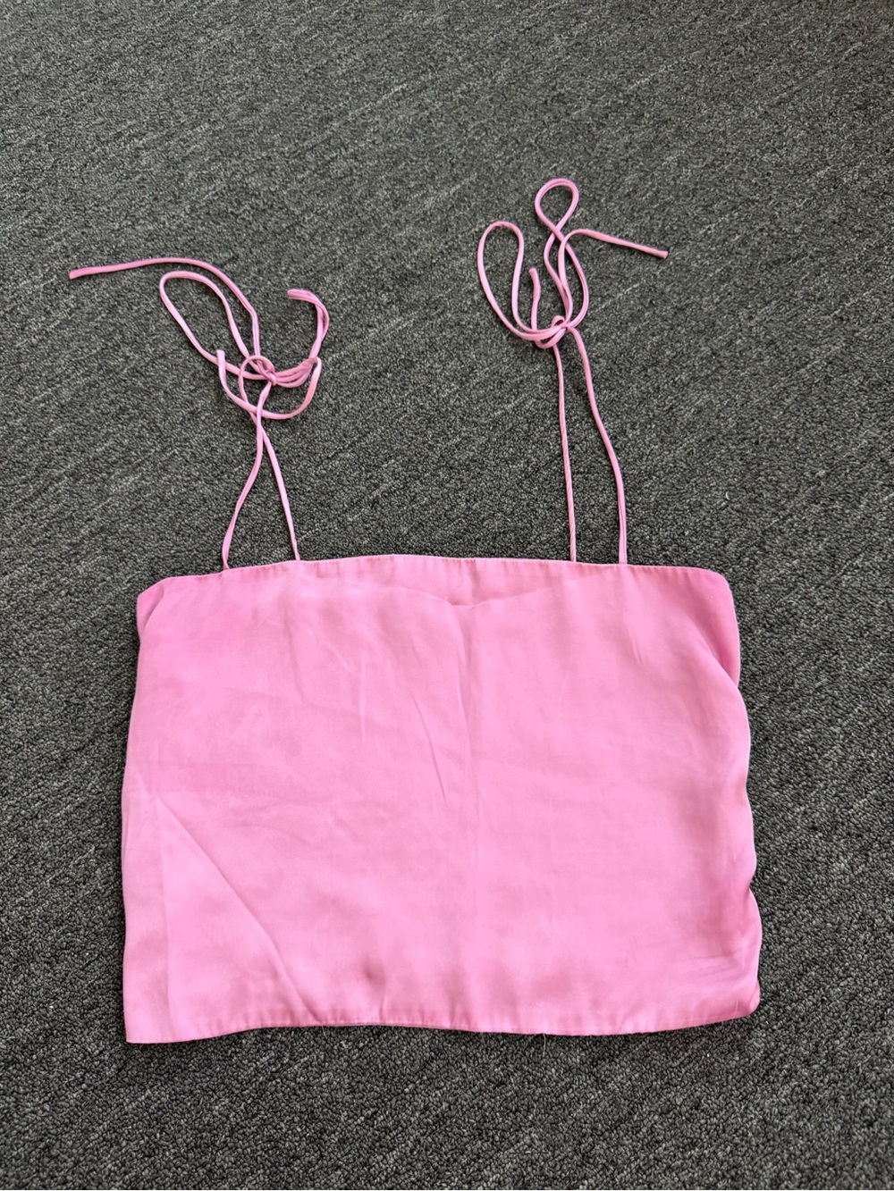 Urban Outfitters Pink Tie-Strap Silky Crop Camisole